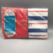 Vintage Pacific MIRACALE Red White Blue Striped Standard Pillow Cases Irregulars