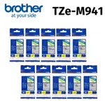 【10入組】BROTHER TZE-M941 原廠質感消光標籤帶 ( 18MM 銀底黑字 )