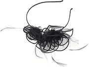 [BESPORTBLE] Stylish Tea Party Fascinator Hat with Double Flower Design Elegant Headband for Weddings Special Occasions Durable Handmade Hair Clip Accessory Dark Blue