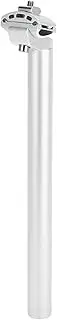 Bike Seat Post 28.6x350mm Bike Saddle Post Seat Tube Aluminum Alloy Silver Tone Adjustable Angle