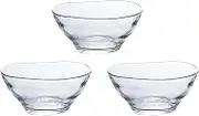 ADERIA P6322 Yura Small Bowl, Set of 3, Made in Japan, Natto Bowl, Japanese Tableware, Glass, Salad Bowl, Medium Bowl, Simmering Bowl, Serving Plate, Cute, Pottery Dish, Small Bowl, Somen Bowl, Plate,