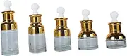 5Pcs Refillable Glass Essential Oil Dropper Bottles Durable for Perfume Aromatherapy Liquid Storage Convenient Dispenser