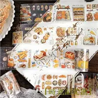 在飛比找樂天市場購物網優惠-手帳貼紙 水晶油墨PET透明防水手帳膠帶食物面包零食素材裝飾