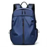 Anti-theft Unisex Laptop Oxford Backpack Travel School Bag with USB Charging Port-Blue