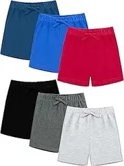 [Resinta] 6 Packs Unisex Baby Toddler Shorts Baby Cotton Solid Shorts with Drawstring Baby Breathable Soft Summer Clothes