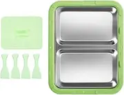Qianly Ice Cream Maker Frozen Yogurt Rolls Tray Portable Fun Families Activities DIY Multifunction Summer Instant Cold Plate, Green with Lid
