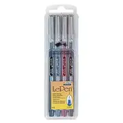 Marvy Uchida Le Pen Mirco Plastic Tip X-Fine Dark Set/4 Ast Colors Office School