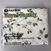 Vintage Cannon Royal Family Sheets Twin Fitted Bottom No Iron Percale 39x76 NOS