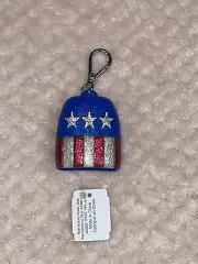 Bath & Body Works Glittery American USA Hand Sanitizer Holder Keychain - New