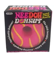 Nee Doh Donut - Neon Orange with Swapable Pink Faux Frosting Stress Relief Ball