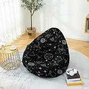 Lukery Bean Bag Chair Cover, Stuffed Animal Storage Bean Bag Chair Cover Kids Adults(No Filler), Starry Sky Print Indoor Bean Bag Covers Sofa Gaming Storage Bag Lazy Lounger (80x90cm,Planet 1)