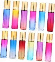 Healeved 20pcs Gradient Empty Roller Ball Bottles Refillable Essential Oil Bottle Kit with Caps for Storing Perfume Essence and Natural Oils Random Color