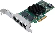 10 100 1000Mbps PCIE Network Card, Gigabit Ethernet Adapter, I350－T4 4 Port PCIE Gigabit Ethernet Server Adapter for Win for Server for Linux