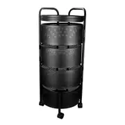 ACA 4-Tier Round Kitchen Storage Trolley Rack Organisers Fruits Veg Rolling Carts Baskets