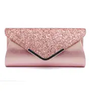 Women's Glitter Shimmer Envelope Ladies Sequins Evening Party Prom Smart Jane Clutch Bag Handbag
