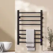 8 Bars Devanti Heated Towel Rail with Timer Electric Heater Warmer Rack