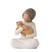 Willow Tree Kindness A Girl and Her Cat (Darker Skin Hair) Susan Lordi 27464