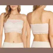 NWT $48 Spanx [ XL ] Undie-Tectable Bandeau Bra Creme Blush #U1106