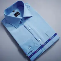 在飛比找PChome24h購物優惠-【WELLCUT】米蘭精品商務藍襯衫 時尚精品剪裁