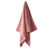 Linen House Velour Stripe Cotton Rosette Soft Quick Dry Bath Towel 69x139cm Pink