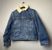 BDG Urban Outfitters Sherpa Lined Denim Jacket Size SMALL NWT