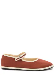 Vibi Venezia Canvas Mary Jane Flats - Red - 40 (IT40/ UK7) 40 (IT40/ UK7)