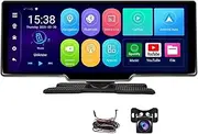 10.26" 2G+32G Rearview Camera Android 12 ADAS Carplay & Android Auto Video DVR Car Mirror Recorder Dashboard(with Cam 64G Card)