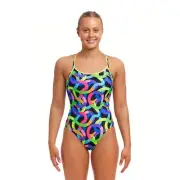 Funkita Curly Wurly One Piece Swimsuit Size 12 RRP $100 Sport/Swimwear BNWT