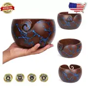 Elegant Large Rosewood Yarn Holder - Tangle-Free Crochet Bowl Gift for Knitters