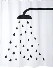 High-end Hotel Shower Curtain Simple Nordic Punch-Free Household Thickened Waterproof Polyester Opaque Bathroom Bathtub Partition Curtains, W80CMxH180CM