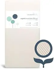 Naturepedic Breathable Organic Crib Mattress - 2-Stage - 252 Coil - Baby & Toddler Bed - with Protector Pad