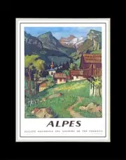 1956 Alps SNCF - Matted for 11x14 Frame