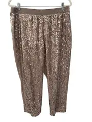 Chicos Sequins And Panne Tapered Pants Size 2.5 Crushed Velvet Embellished NEW