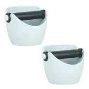 Avanti Coffee Knock Box Espresso Grinds Waste Tamper Bin Silver - Set of 2