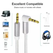 3.5mm Straigt Head to 90 Degree Right Angle AUX Cable Cord Wide Compatibility