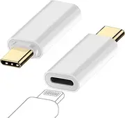 UOEPOWA 2 Pcs Lightning Female to USB C Male Adapter, Type-C Adapter Converter, Compatible with iPhone 15/15 Pro/15 Pro Max/15 Plus Fast Charging