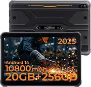 HOTWAV R10 Pro 2025 Rugged Tablet Android 14-10.1 Inch HD+ 10800mAh Waterproof Tablet, 20GB RAM+256GB ROM/1TB TF Outdoor Tablets, 13MP+5MP Camera Octa-Core IP68&IP69K/4G-LTE/5G WiFi/Face ID/GPS/OTG
