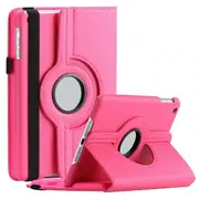 For Samsung Galaxy Tab A7 Lite 8.7 2021 Cover, Tab SM-T220 / T225 Leather Smart 360 Rotate Flip Stand Case Cover (Hot Pink)