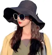 5.5 inch Big Bow Women's Straw Hat Cup Hat Overlap Collapsible Cap Beach Sun Sun Protection UPF 50