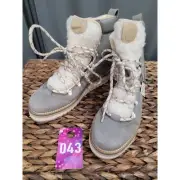 Cole Haan Zerogrand Lodge Hiking Boots Womens 6.5 B Gray Leather Lace Up Booties