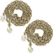 Aain 2 Pack Transport Chain with 3/8" Clevis Hooks NACM Standard Grade 70,3/8"X1