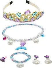 LIFKOME Girl Mermaid Costume Prop Costume Prop Mermaid Jewelry Set Boho Beaded Necklace Princess for Girls