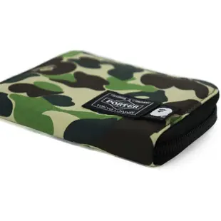 A BATHING APE X PORTER ABC CAMO MINI WALLET L型 零錢包 短夾 (綠迷彩)