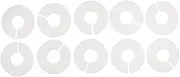 KiBcsLic Pack of 10 Wardrobe Size Partitions Cloakroom Round Hanger Partitions, White, as described