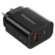 Simplecom CU220 Dual Port PD 20W Fast Wall Charger