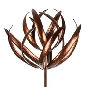 Garden 67.5cm Metal Wind Spinner Lotus Outdoor Ornament Patio Decor Bronze