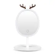 SOGA White Antler LED Light Makeup Mirror Tabletop Vanity Home Decor