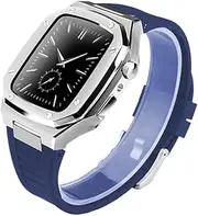 [BCMCBV] Latest Stainless Steel for Apple Watch Band 8 7 44mm 45mm Noble Metal for IWatch Series 8 7 6 SE 5 41mm Modification kit Metal Bezel
