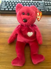 RARE Ty Valentina the Red Bear Beanie Baby- RETIRED; TAG ERROR 1998/1999