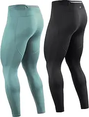 [Neleus] Men's Dry Fit Compression Pants Workout Running Tights with Pocket